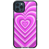 Pink Heart Illusion Black Impact Phone Case for iPhone 11