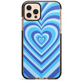 Blue Heart Illusion Black Impact Phone Case for iPhone 11