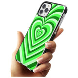 Green Heart Illusion Black Impact Phone Case for iPhone 11