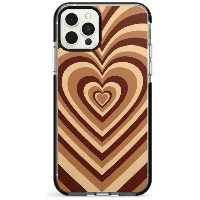 Latte Heart Illusion Black Impact Phone Case for iPhone 11