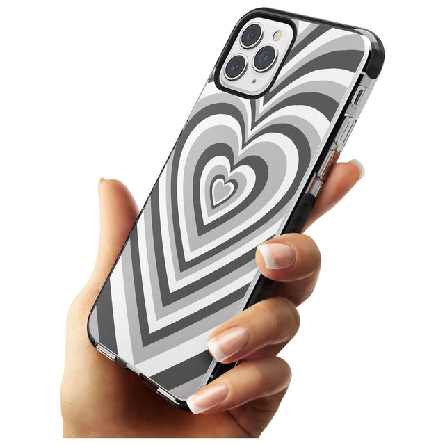 Monochrome Heart Illusion Black Impact Phone Case for iPhone 11