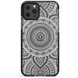 White Henna Flower Wheel Black Impact Phone Case for iPhone 11