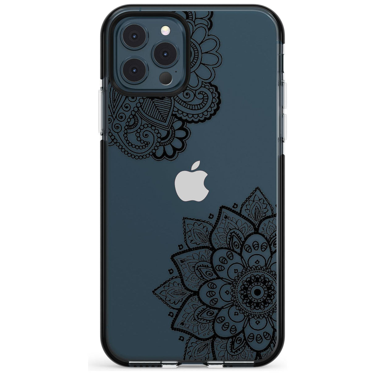 Black Henna Florals Black Impact Phone Case for iPhone 11