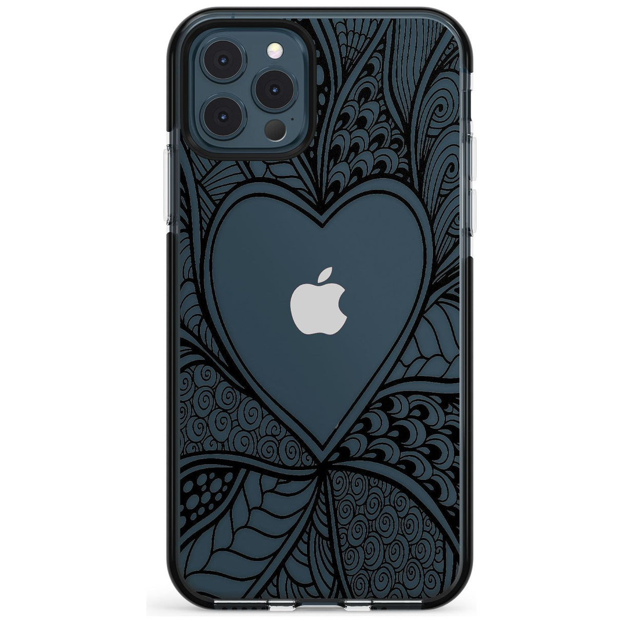 Black Henna Heart Black Impact Phone Case for iPhone 11