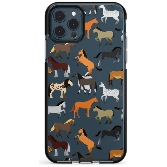 Horse Pattern Black Impact Phone Case for iPhone 11