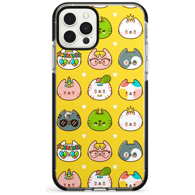 Mythical Cats Kawaii Pattern Black Impact Phone Case for iPhone 11