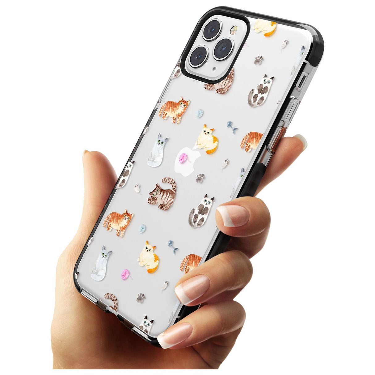 Cats with Toys - Clear Pink Fade Impact Phone Case for iPhone 11