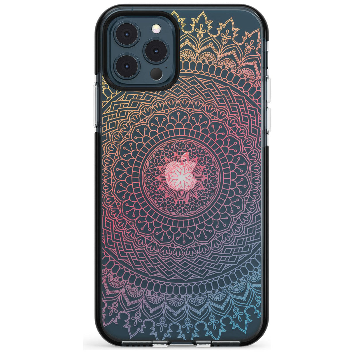 Large Rainbow Mandala Transparent Design Pink Fade Impact Phone Case for iPhone 11