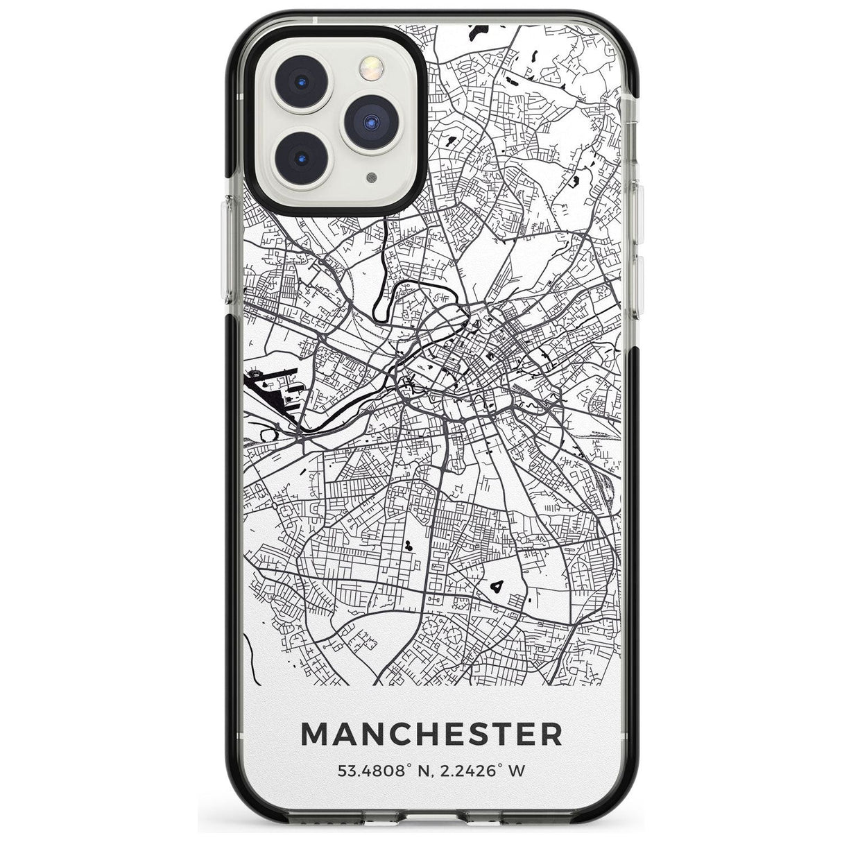 Map of Manchester, England Black Impact Phone Case for iPhone 11 Pro Max