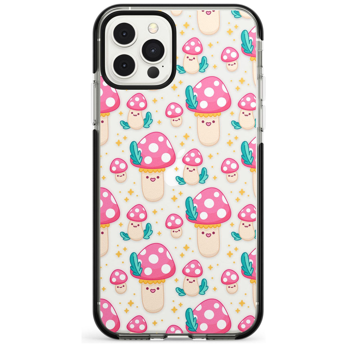 Cute Mushrooms Pattern Black Impact Phone Case for iPhone 11