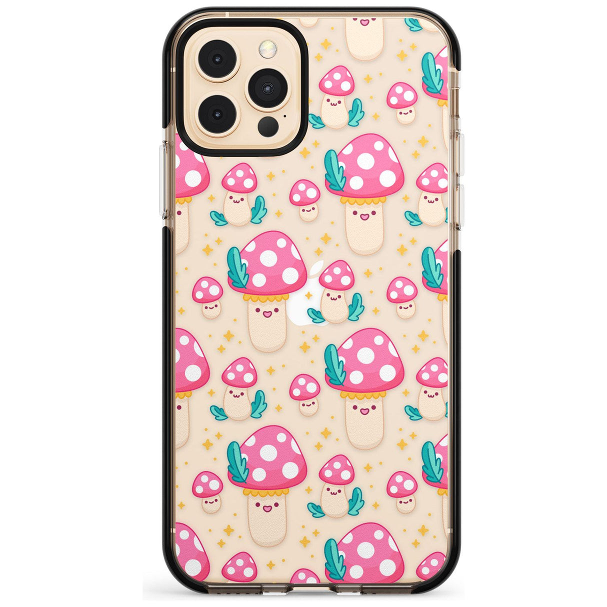 Cute Mushrooms Pattern Black Impact Phone Case for iPhone 11