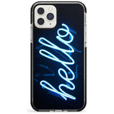 "Hello" Blue Cursive Neon Sign Black Impact Phone Case for iPhone 11 Pro Max