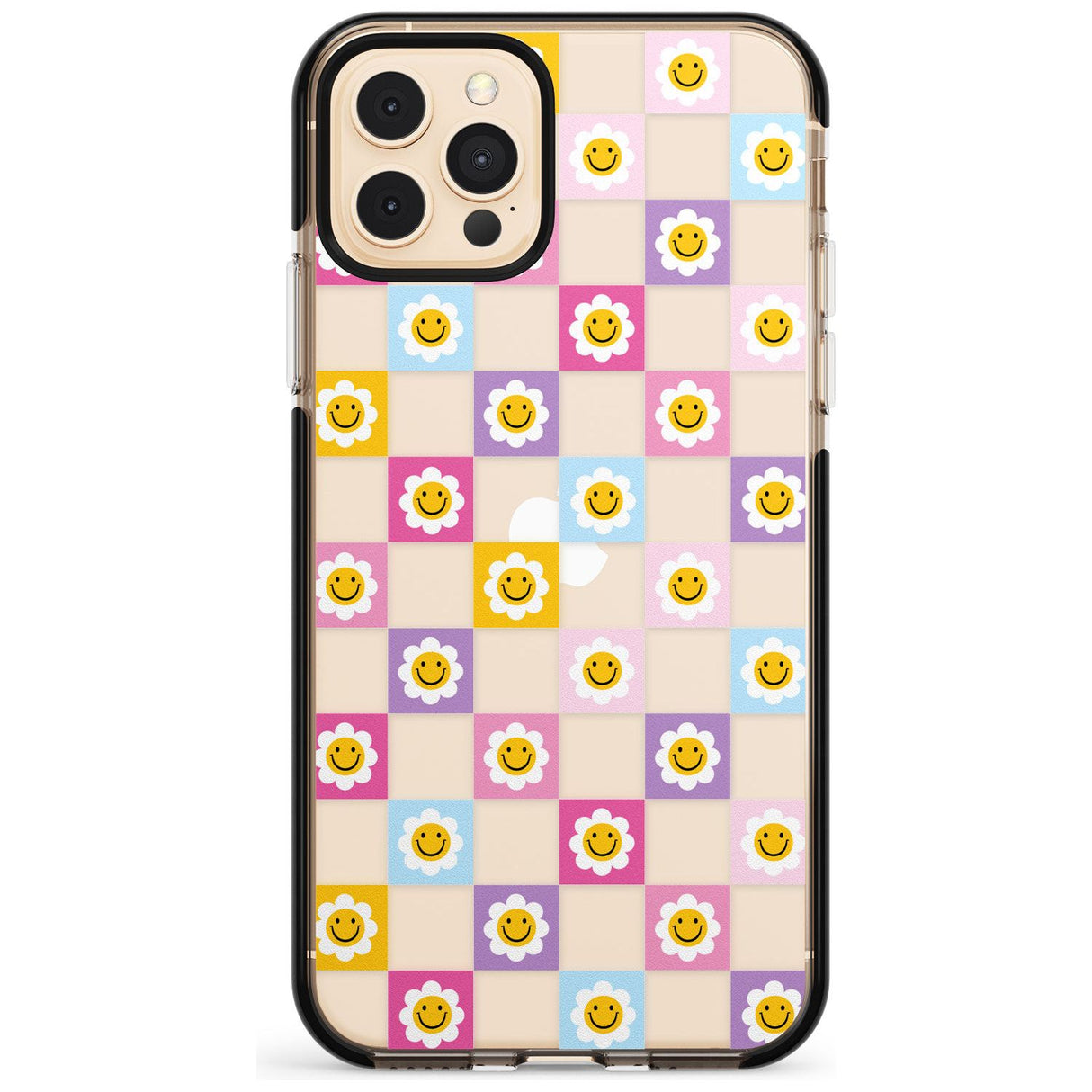 Daisy Squares Pattern Black Impact Phone Case for iPhone 11