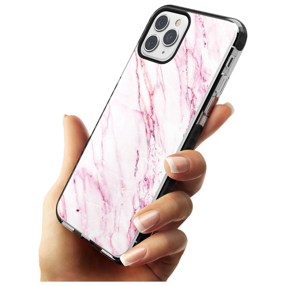 White & Pink Onyx Marble Texture Pink Fade Impact Phone Case for iPhone 11