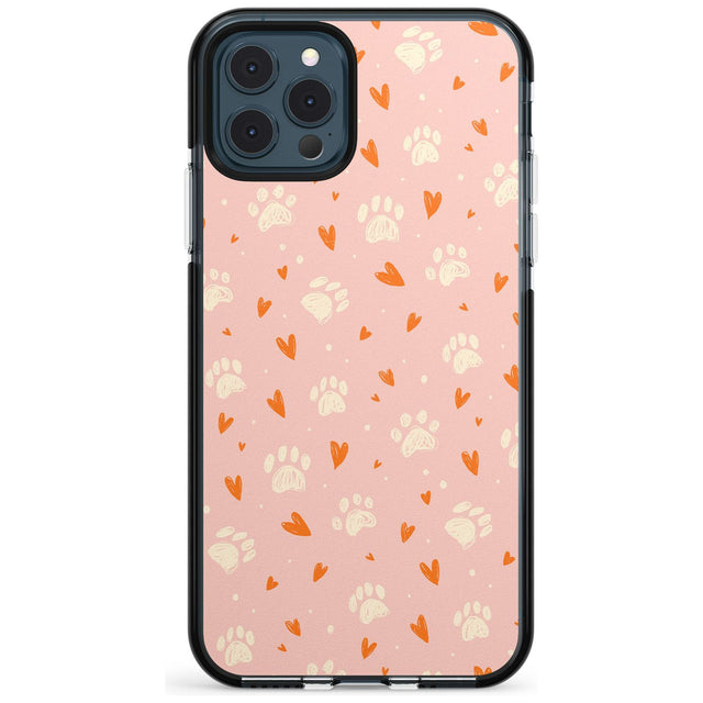 Paws & Hearts Pattern Pink Fade Impact Phone Case for iPhone 11