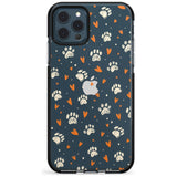 Paws & Hearts Pattern (Clear) Pink Fade Impact Phone Case for iPhone 11