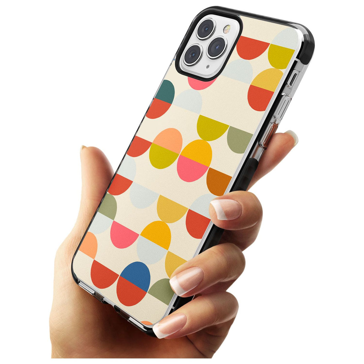 Abstract Retro Shapes: Colourful Circles Pink Fade Impact Phone Case for iPhone 11