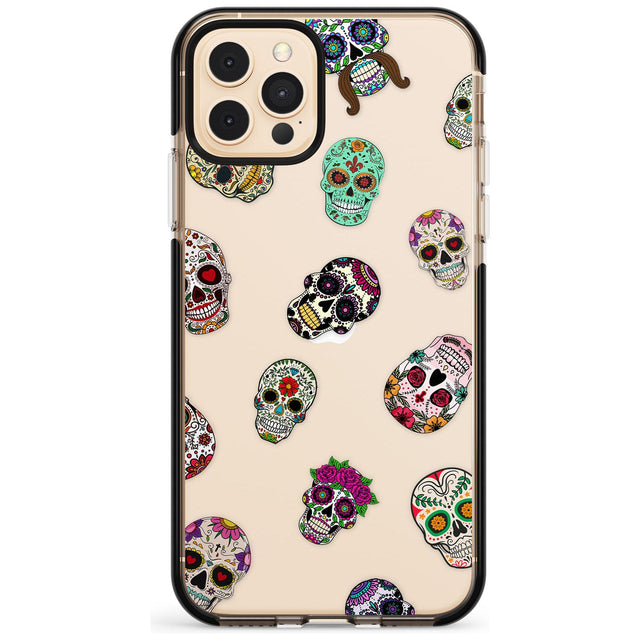 Mixed Sugar Skull Pattern Black Impact Phone Case for iPhone 11