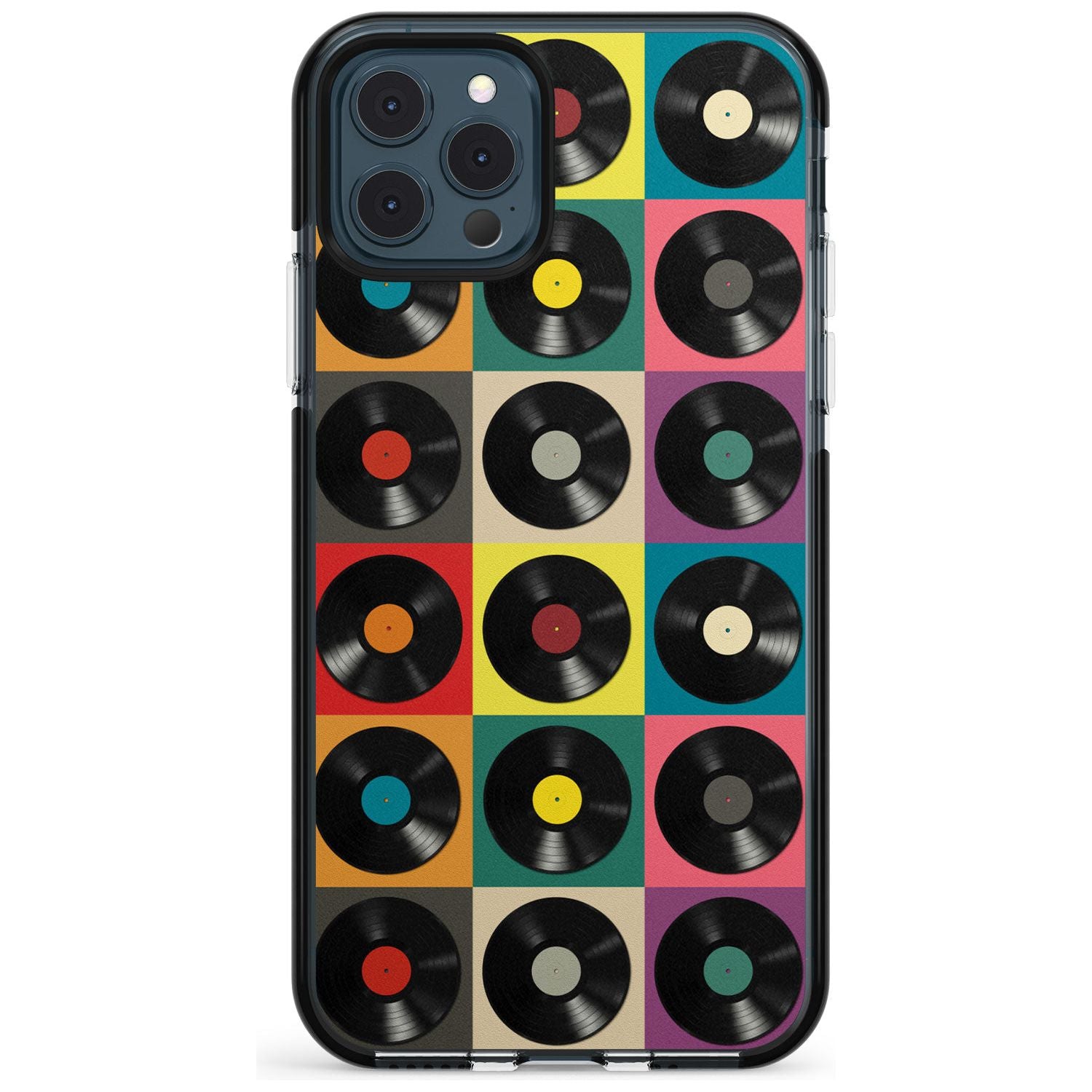 Vinyl Record Pattern Black Impact Phone Case for iPhone 11