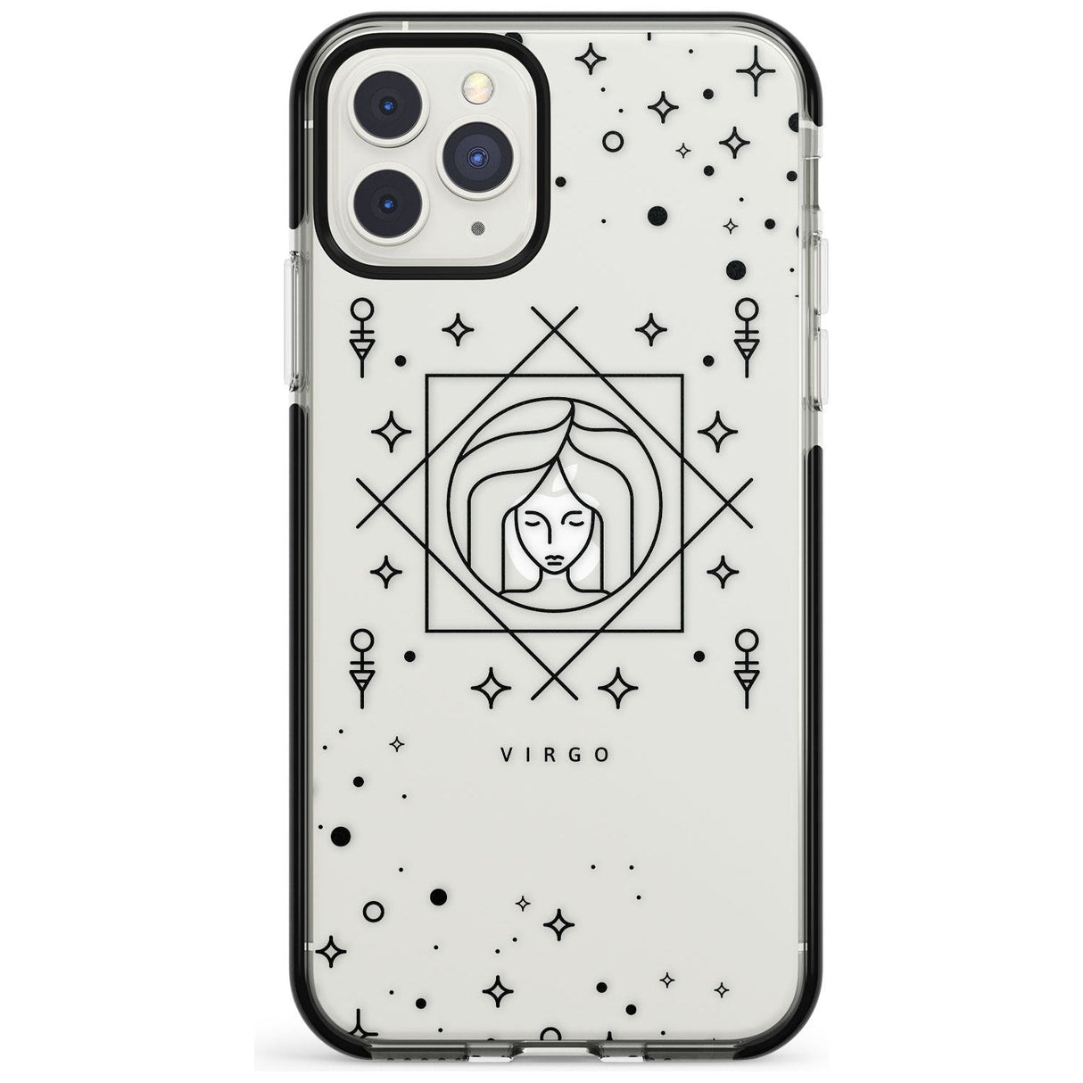 Virgo Emblem - Transparent Design Black Impact Phone Case for iPhone 11 Pro Max