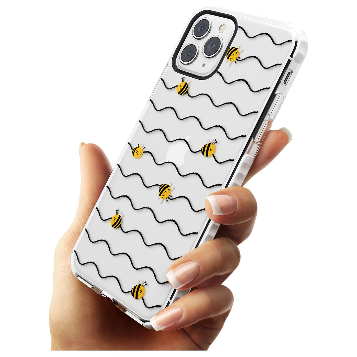 Sweet as Honey Patterns: Bees & Stripes (Clear) Impact Phone Case for iPhone 11 Pro Max