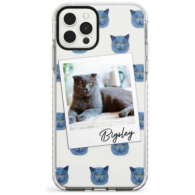 Personalised English Blue Cat Photo Impact Phone Case for iPhone 11 Pro Max