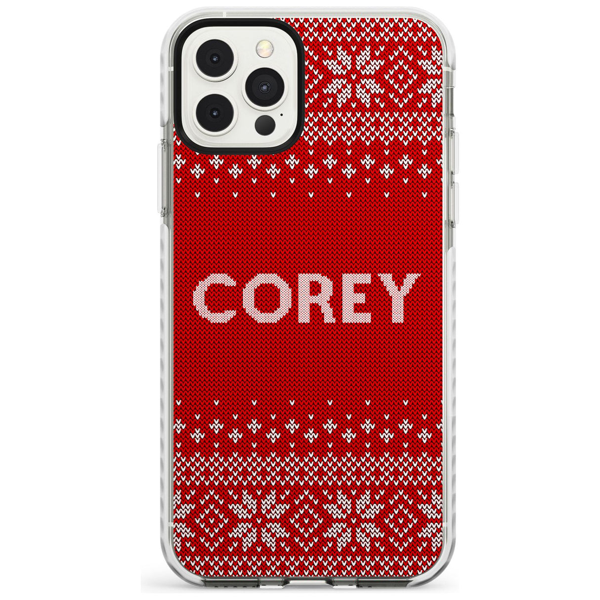 Personalised Red Christmas Knitted Jumper Impact Phone Case for iPhone 11 Pro Max