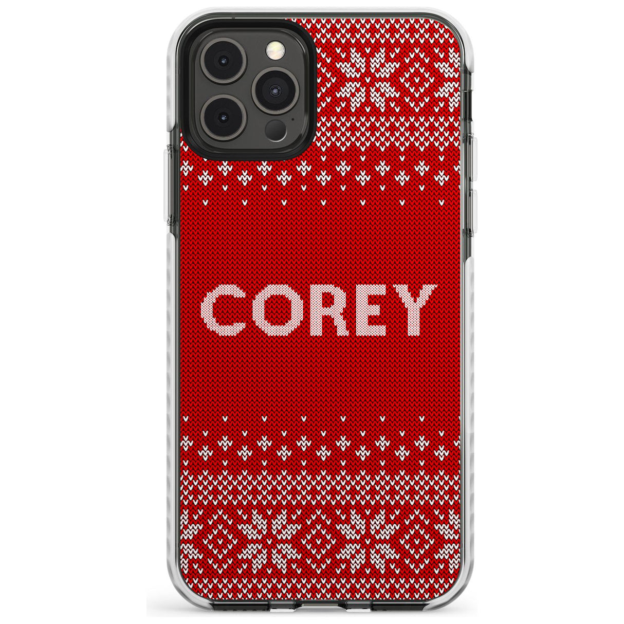 Personalised Red Christmas Knitted Jumper Impact Phone Case for iPhone 11 Pro Max