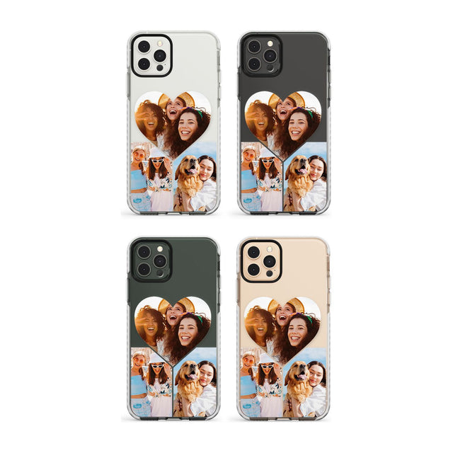 Personalised Heart Photo Grid Impact Phone Case for iPhone 11, iphone 12