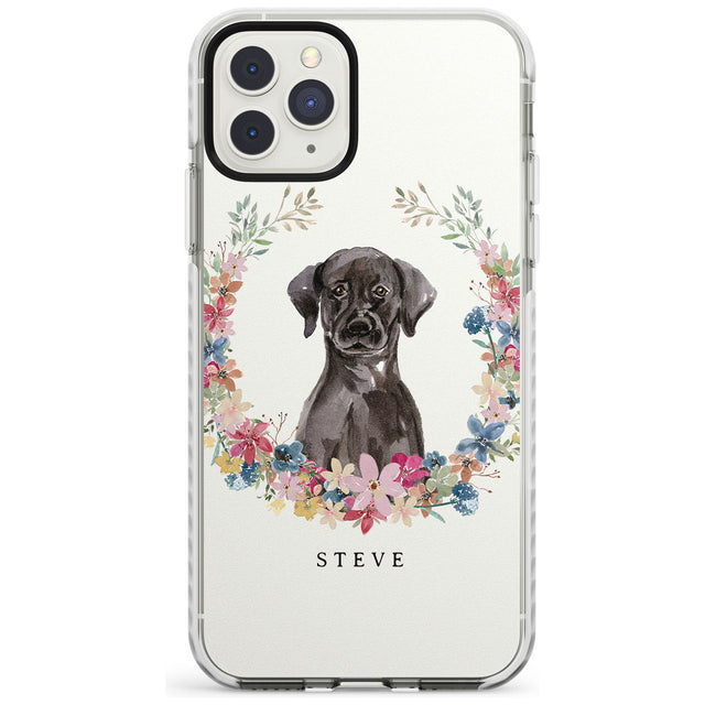 Black Lab Watercolour Dog Portrait Impact Phone Case for iPhone 11 Pro Max