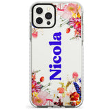 Custom Text with Floral Borders Slim TPU Phone Case for iPhone 11 Pro Max