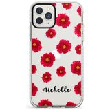 Red Peonies & Cursive iPhone Case  Impact Case Custom Phone Case - Case Warehouse