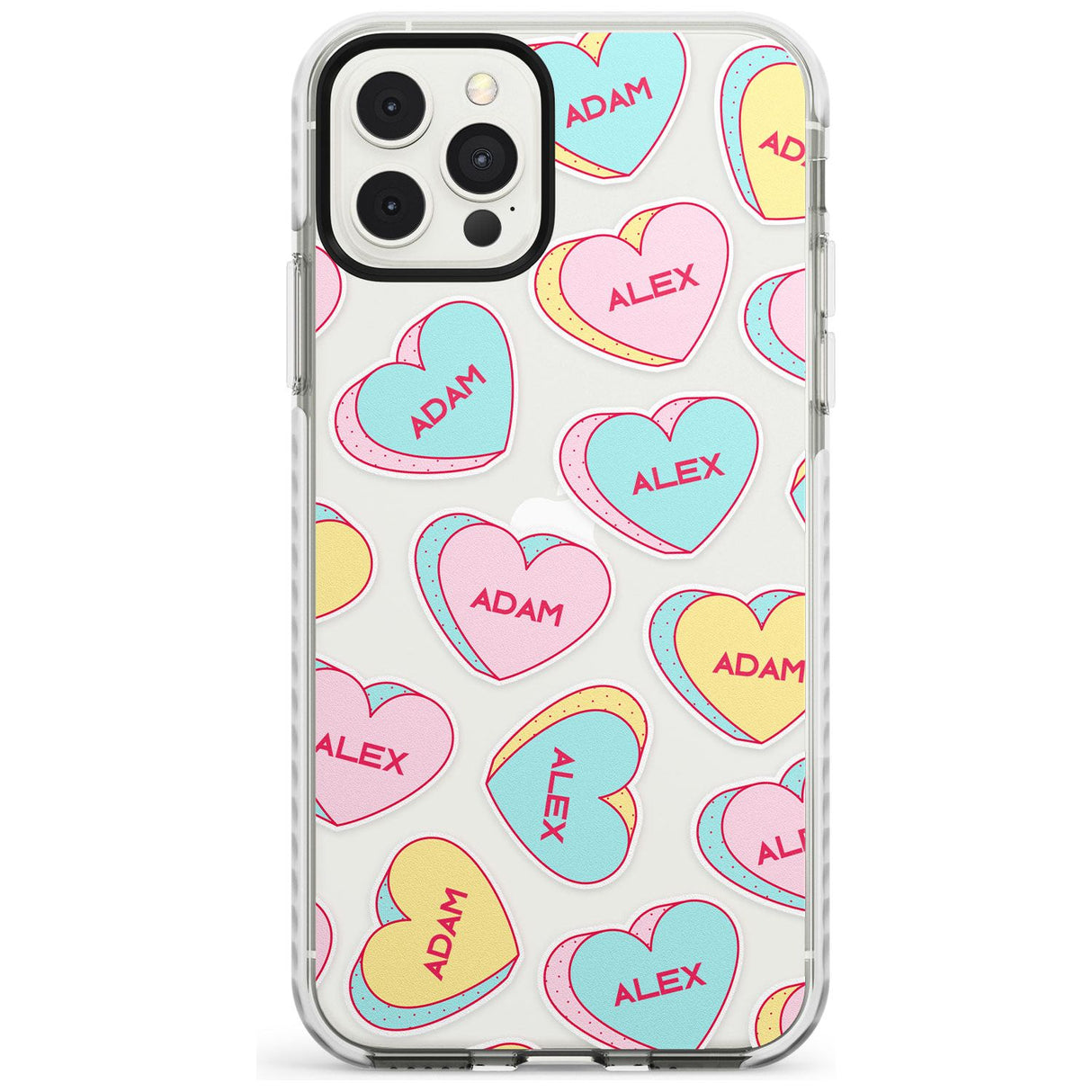 Custom Text Love Hearts Slim TPU Phone Case for iPhone 11 Pro Max