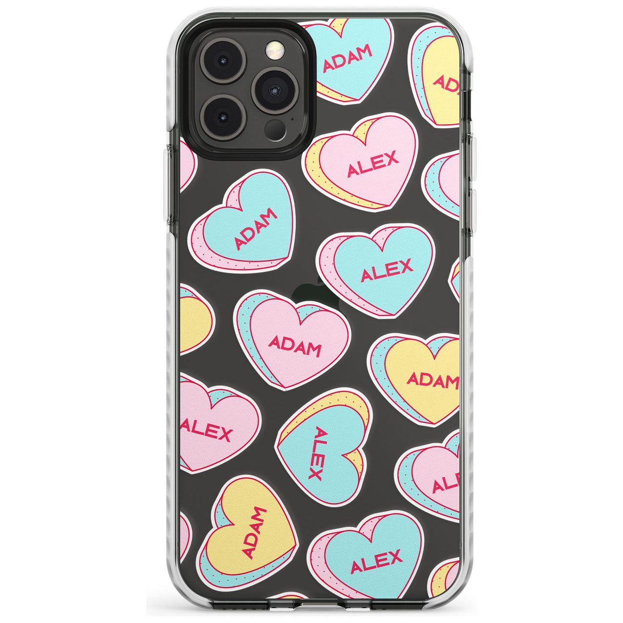 Custom Text Love Hearts Slim TPU Phone Case for iPhone 11 Pro Max