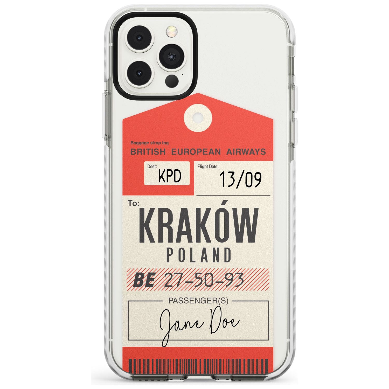 Custom Vintage BEA Luggage Tag Slim TPU Phone Case for iPhone 11 Pro Max