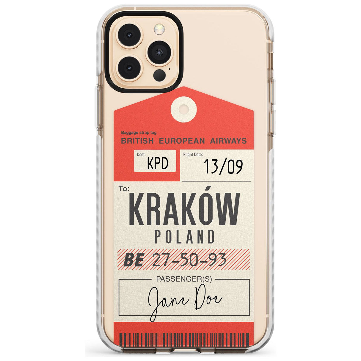 Custom Vintage BEA Luggage Tag Slim TPU Phone Case for iPhone 11 Pro Max