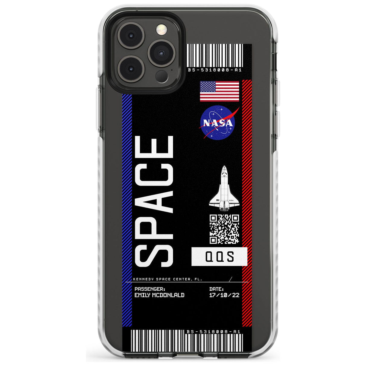 Personalised NASA Boarding Pass (Dark) Impact Phone Case for iPhone 11 Pro Max