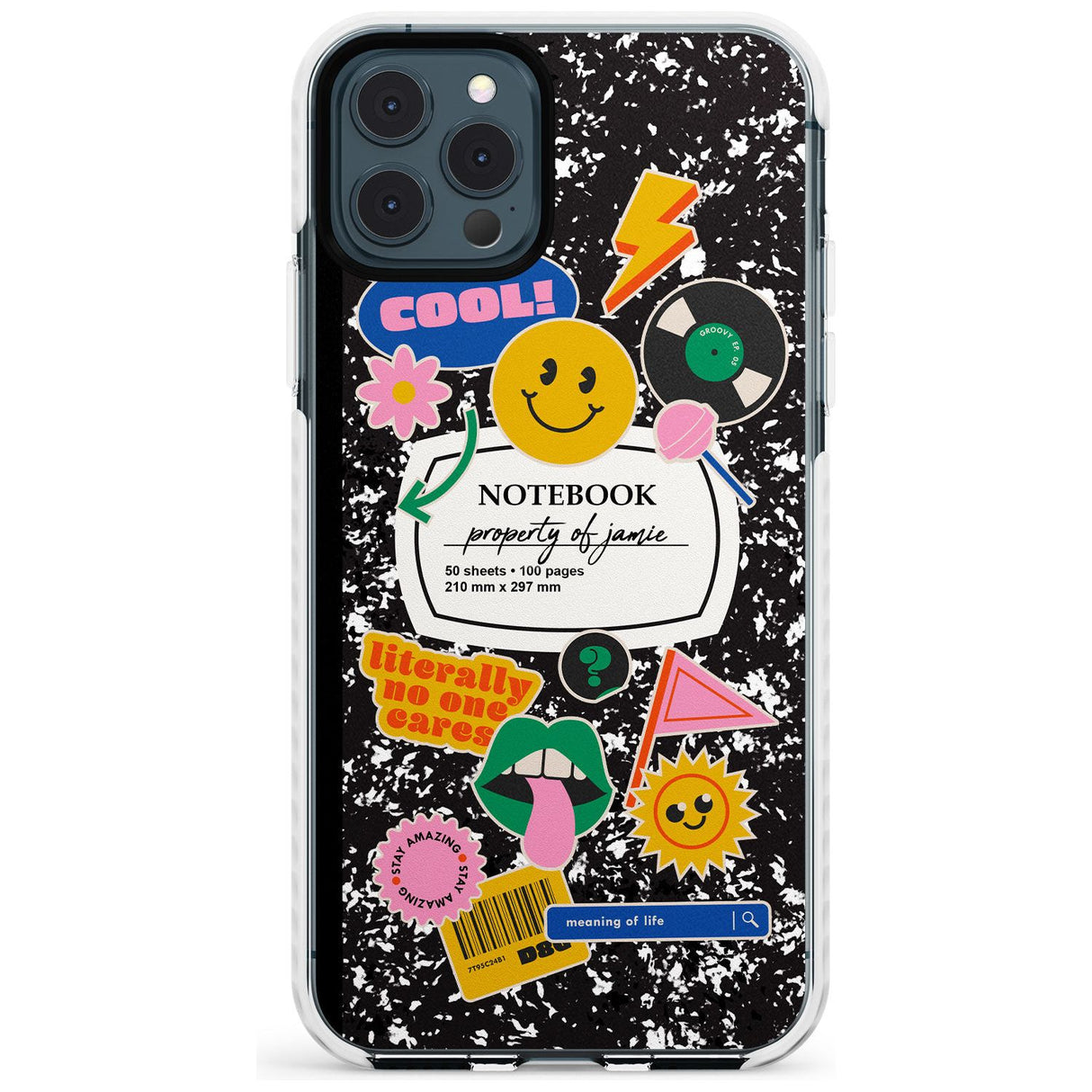 Custom Notebook Cover with Stickers Slim TPU Phone Case for iPhone 11 Pro Max