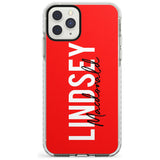 Bold Custom Name: Red Impact Phone Case for iPhone 11 Pro Max