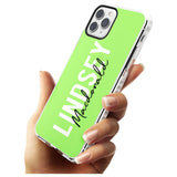 Bold Custom Name: Lime Impact Phone Case for iPhone 11 Pro Max