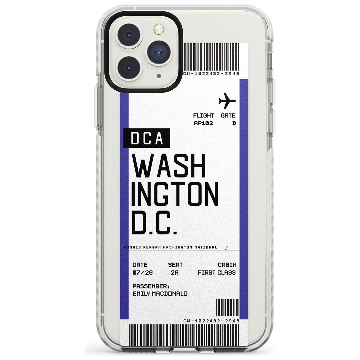 Washington D.C. Boarding Pass iPhone Case  Impact Case Custom Phone Case - Case Warehouse