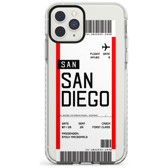 San Diego Boarding Pass iPhone Case  Impact Case Custom Phone Case - Case Warehouse