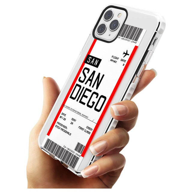 San Diego Boarding Pass iPhone Case   Custom Phone Case - Case Warehouse