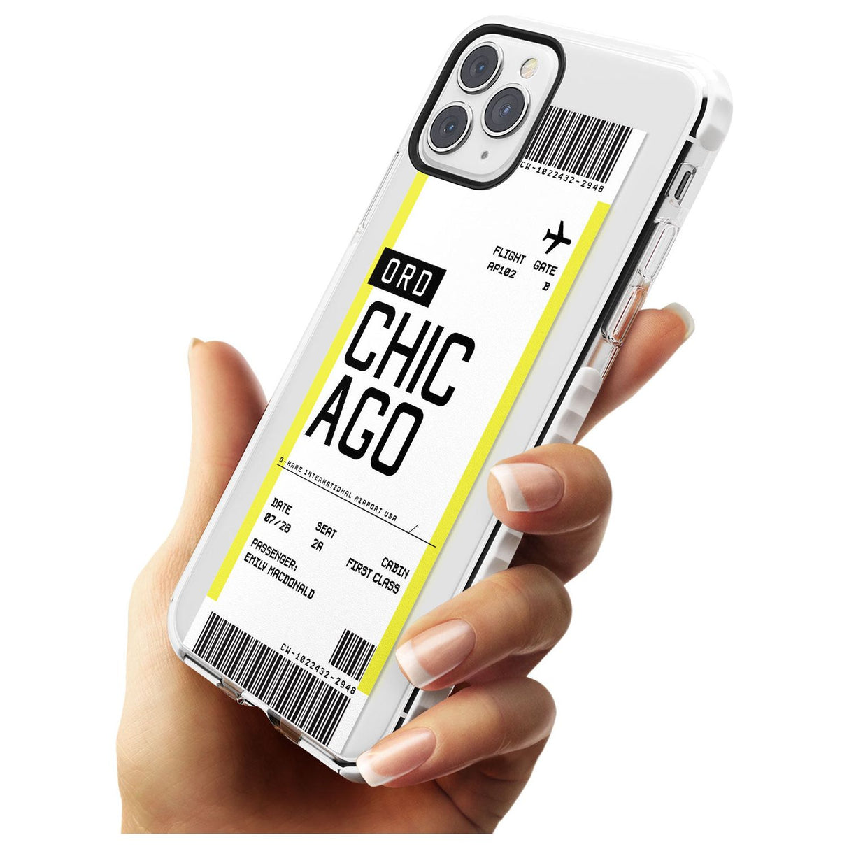 Chicago Boarding Pass iPhone Case   Custom Phone Case - Case Warehouse