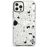 Cartoon Cat Collage - Black & White Slim TPU Phone Case for iPhone 11 Pro Max