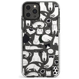 Cartoon Cat Collage - Black & White Slim TPU Phone Case for iPhone 11 Pro Max