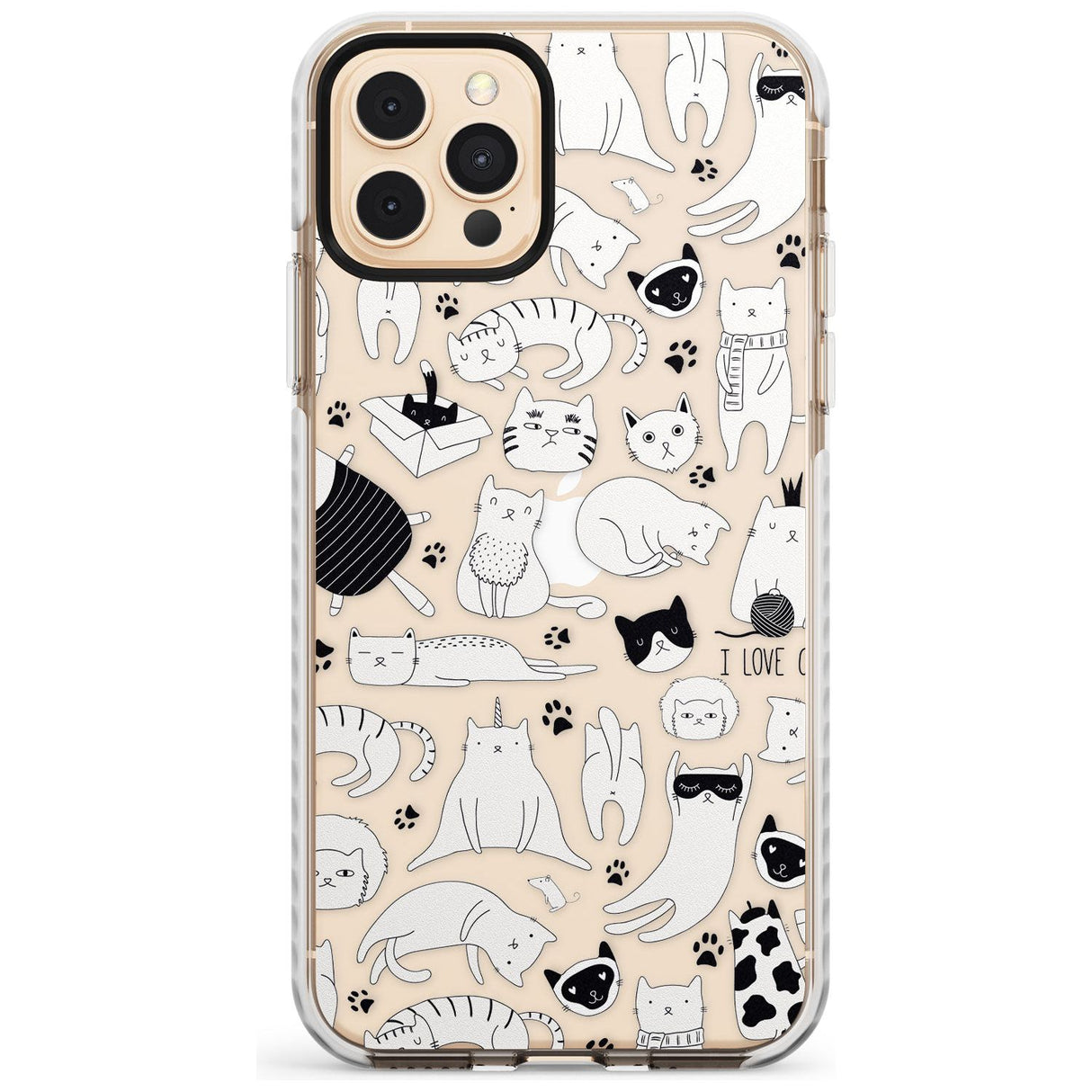 Cartoon Cat Collage - Black & White Slim TPU Phone Case for iPhone 11 Pro Max