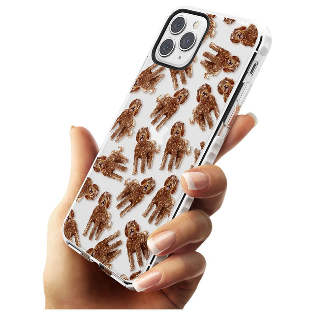Labradoodle (Brown) Watercolour Dog Pattern Impact Phone Case for iPhone 11 Pro Max