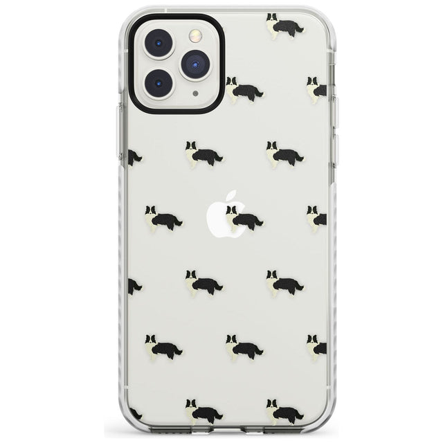 Border Collie Dog Pattern Clear Impact Phone Case for iPhone 11 Pro Max