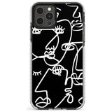 Continuous Line Faces: White on Black Slim TPU Phone Case for iPhone 11 Pro Max